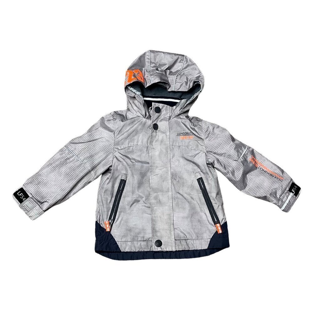 London Fog Gray Orange Coat Hooded Jacket Size 2T